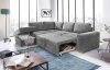 Rohová sedací souprava Eddi, středně šedá látka, levý roh