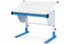 Polohovatelný psací stůl Cetrix, modrý/bílý