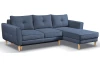 Rohová sedací souprava Malmo, mořská modrá látka, pravý roh