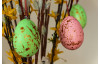Velikonoční vajíčka 6 ks, růžová/zelená, zlaté zdobení