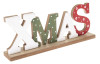 Vánoční dekorace Nápis XMAS, dřevěný