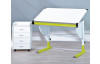 Polohovatelný psací stůl Cetrix, zelený/bílý