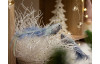 Vánoční ozdoby (2 ks) Stříbrno-modrý ptáček, 15 cm