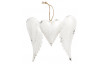 Závěsná dekorace Srdce s křídly, antik bílá