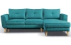 Rohová sedací souprava Malmo, tyrkysová látka, pravý roh