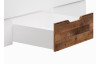 Postel s úložnými zásuvkami Asko 180x200 cm, bílá/vintage optika dřeva