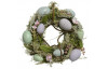 Velikonoční dekorace Věnec s vajíčky a větvičkami, 23 cm
