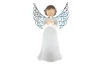 Dekorační soška Anděl s ptáčkem 12 cm, bílý