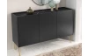 Široká skříňka Harmony, černá/černý mramor