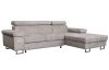 Rohová sedací souprava Kasper, světle šedá vintage látka, pravý roh