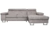 Rohová sedací souprava Kasper, světle šedá vintage látka, pravý roh