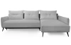 Rohová sedací souprava Dream, světle šedá látka, pravý roh