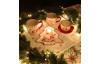 Vánoční talíř Skřítci, tvar strom, červený