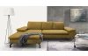Rohová sedací souprava Vespa, hořčicová žlutá látka, levý roh