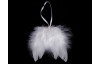 Vánoční dekorace/ozdoba Andělská křídla z peří 8 cm, bílá