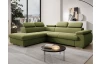Rohová sedačka Viera, salátově zelená látka, levý roh