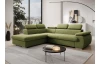 Rohová sedačka Viera, salátově zelená látka, levý roh