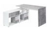 Rohový psací stůl Johan, beton/bílý