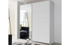 Šatní skříň Quadra, 181 cm, bílá/zrcadlo