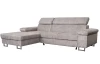 Rohová sedací souprava Kasper, světle šedá vintage látka, levý roh