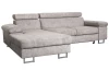 Rohová sedací souprava Kasper, světle šedá vintage látka, levý roh