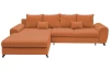 Rohová sedací souprava Yoko, cihlová oranžová látka