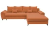 Rohová sedací souprava Yoko, cihlová oranžová látka