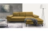 Rohová sedací souprava Vespa, hořčicová žlutá látka, pravý roh