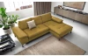 Rohová sedací souprava Vespa, hořčicová žlutá látka, pravý roh