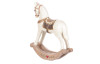 Vánoční dekorace Houpací kůň 12 cm, bílý