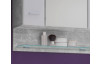 Koupelnová skříňka se zrcadlem Barolo, s osvětlením, šedý beton/lesklá bílá
