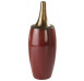 Váza porcelánová, vínová/zlatá, výška 48 cm