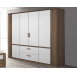 Šatní skříň Bernau, 226 cm, dub stirling/bílá, otočné dveře