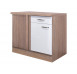 Dolní rohová kuchyňská skříňka Valero UEBE110, dub sonoma/bílý lesk, šířka 110 cm