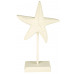 Dekorační hvězda dřevěná, bílá, výška: 26 cm