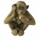Dekorační soška Opice se zakrytým uchem, zlatá