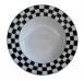 Hluboký talíř 22 cm Basic Karos, černo-bílá šachovnice