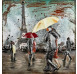 Kovový obraz na zeď Paříž 80x80 cm, vintage