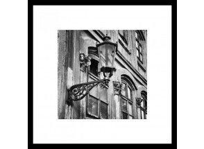 Rámovaný obraz Lampa 50x50 cm, černobílý