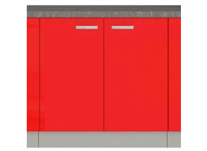 Dolní kuchyňská skříňka Rose 80D, 80 cm, červený lesk