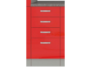 Dolní kuchyňská skříňka Rose 40D, 40 cm, červený lesk
