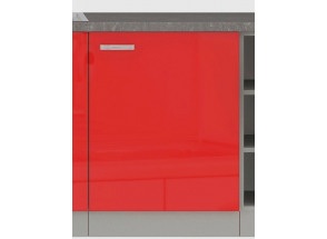 Dolní kuchyňská skříňka Rose 60D, 60 cm, červený lesk