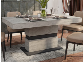 Jídelní stůl Nestor 160x90 cm, beton/grafit, rozkládací