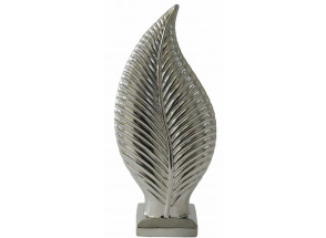 Dekorace list 38 cm, stříbrná