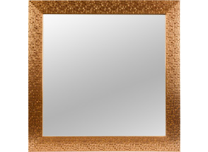 Nástěnné zrcadlo Glamour 40x40 cm, měděná struktura