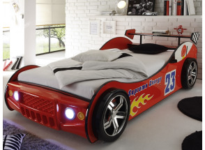 Dětská postel Energy 90x200 cm, červená formule s osvětlením