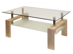 Konferenční stolek Bolero, dub sonoma/sklo