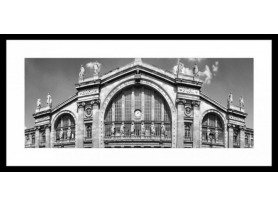 Rámovaný obraz Gare du Nord 80x40 cm, černobílý