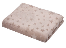 Cashmere deka Stella 150x200 cm, motiv hvězdy, taupe