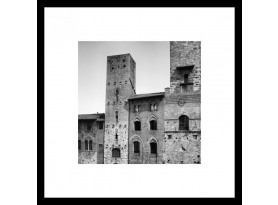 Rámovaný obraz Piazza del Duomo 50x50 cm, černobílý